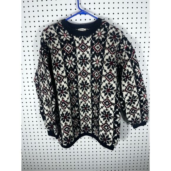 J.Crew fair isle snowflake crewneck sweater size M - Picture 1 of 4